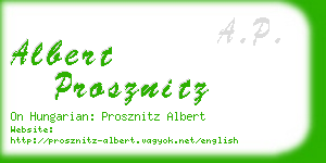 albert prosznitz business card